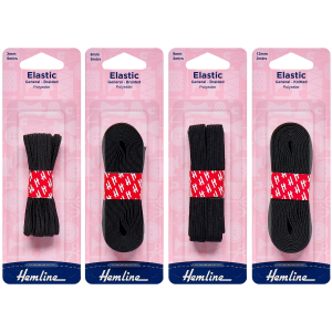 Braided Elastic 3mm - 9mm - Black