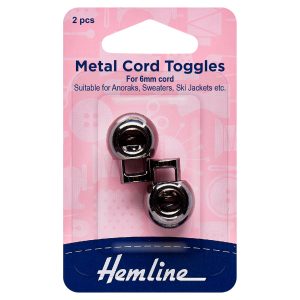 Gunmetal Grey Metal Cord Toggles