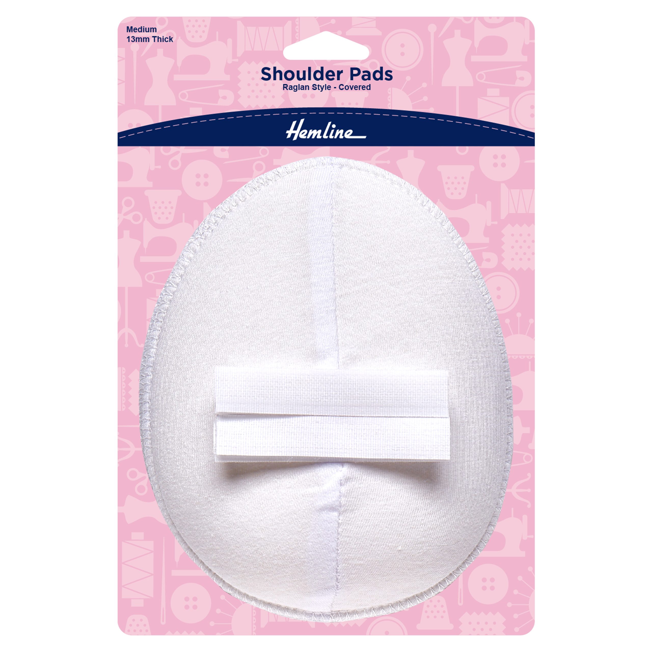 White Shoulder Pads - Raglan Style - Covered