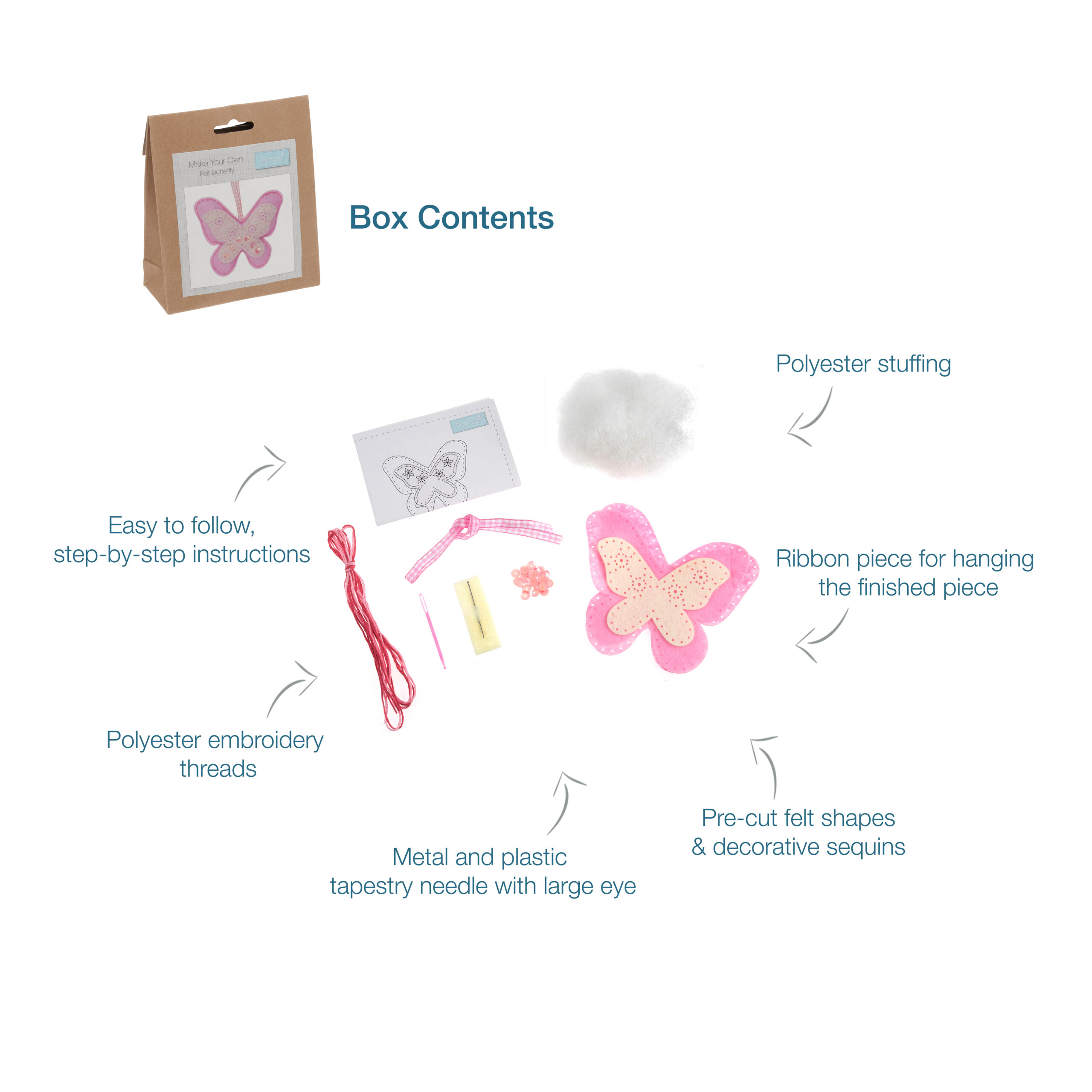 Felt Decoration Kit: Butterfly - Image 2