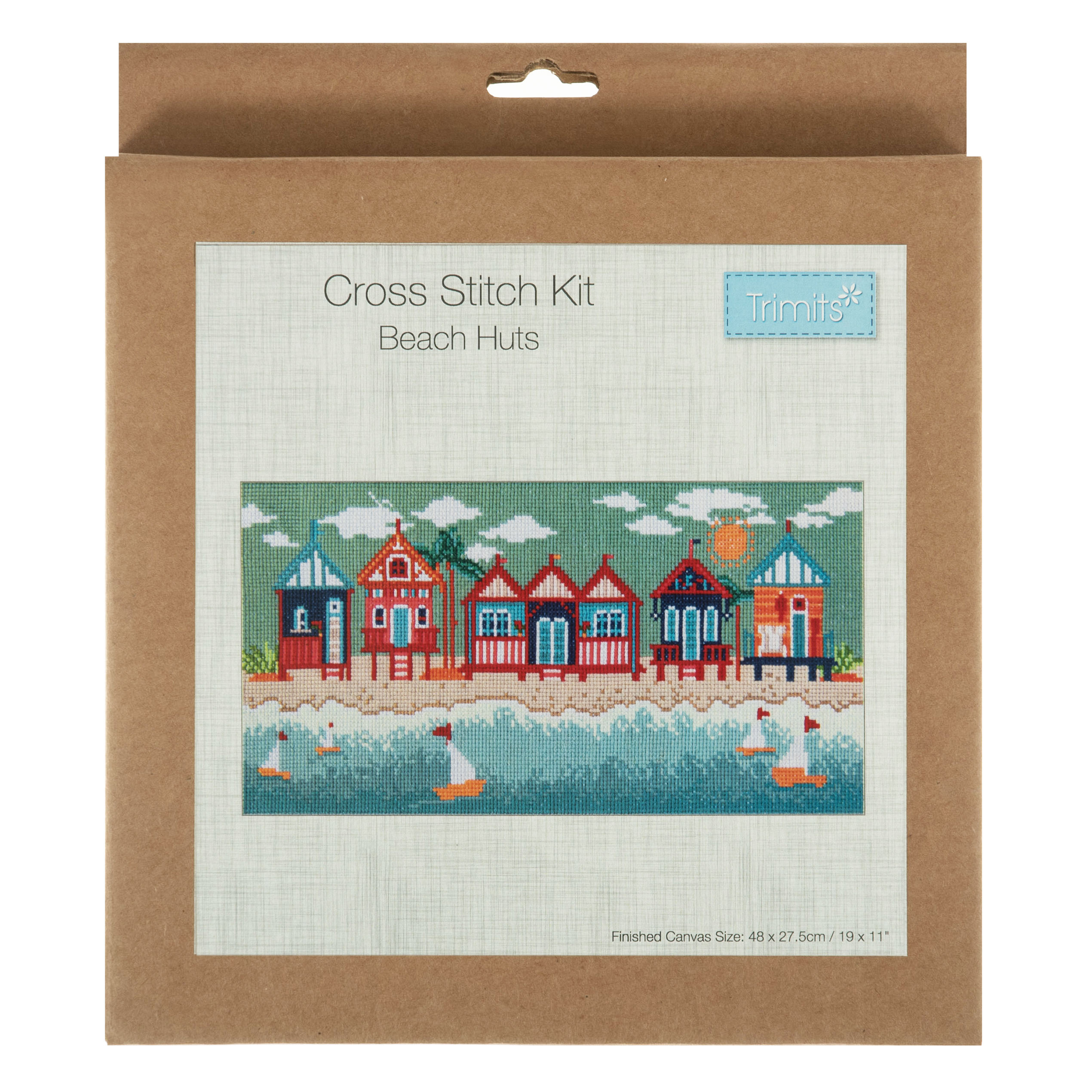 Counted Cross Stitch Kit: Large: Beach Huts