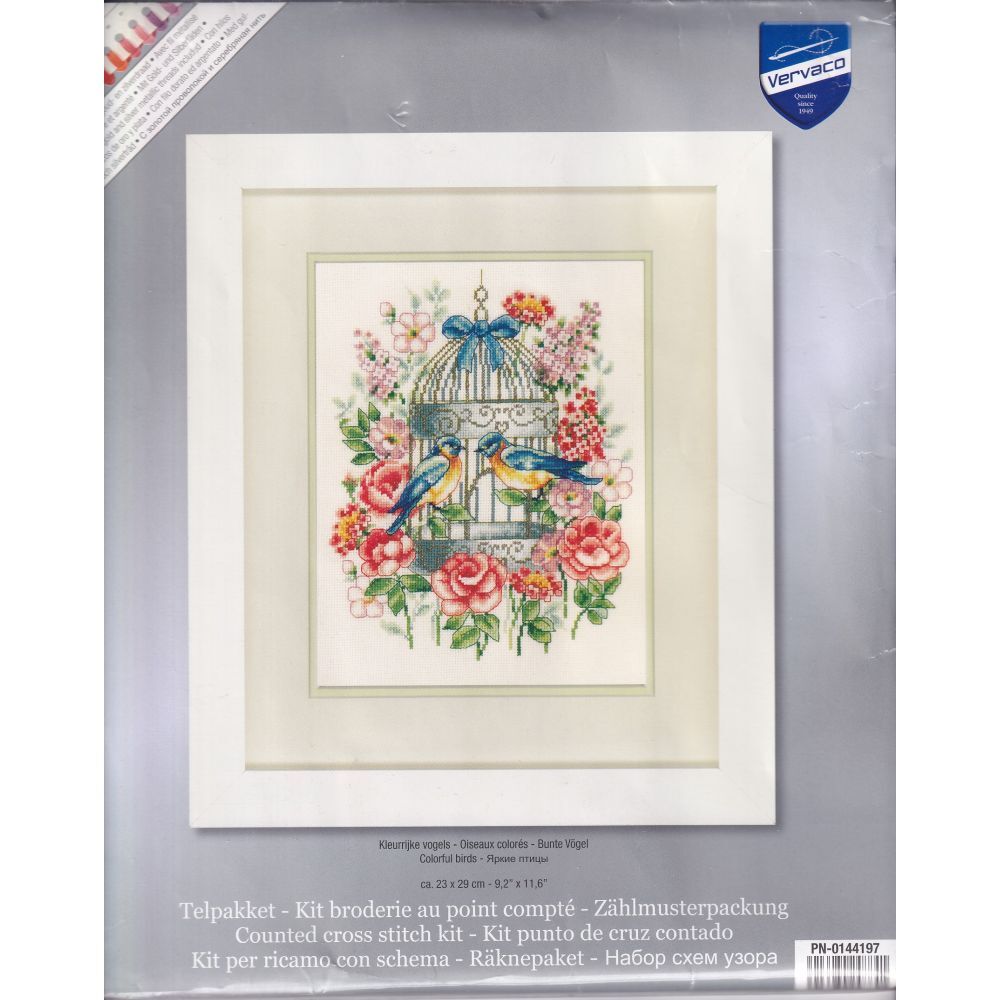 Counted Cross Stitch Kit: Colourful Birds