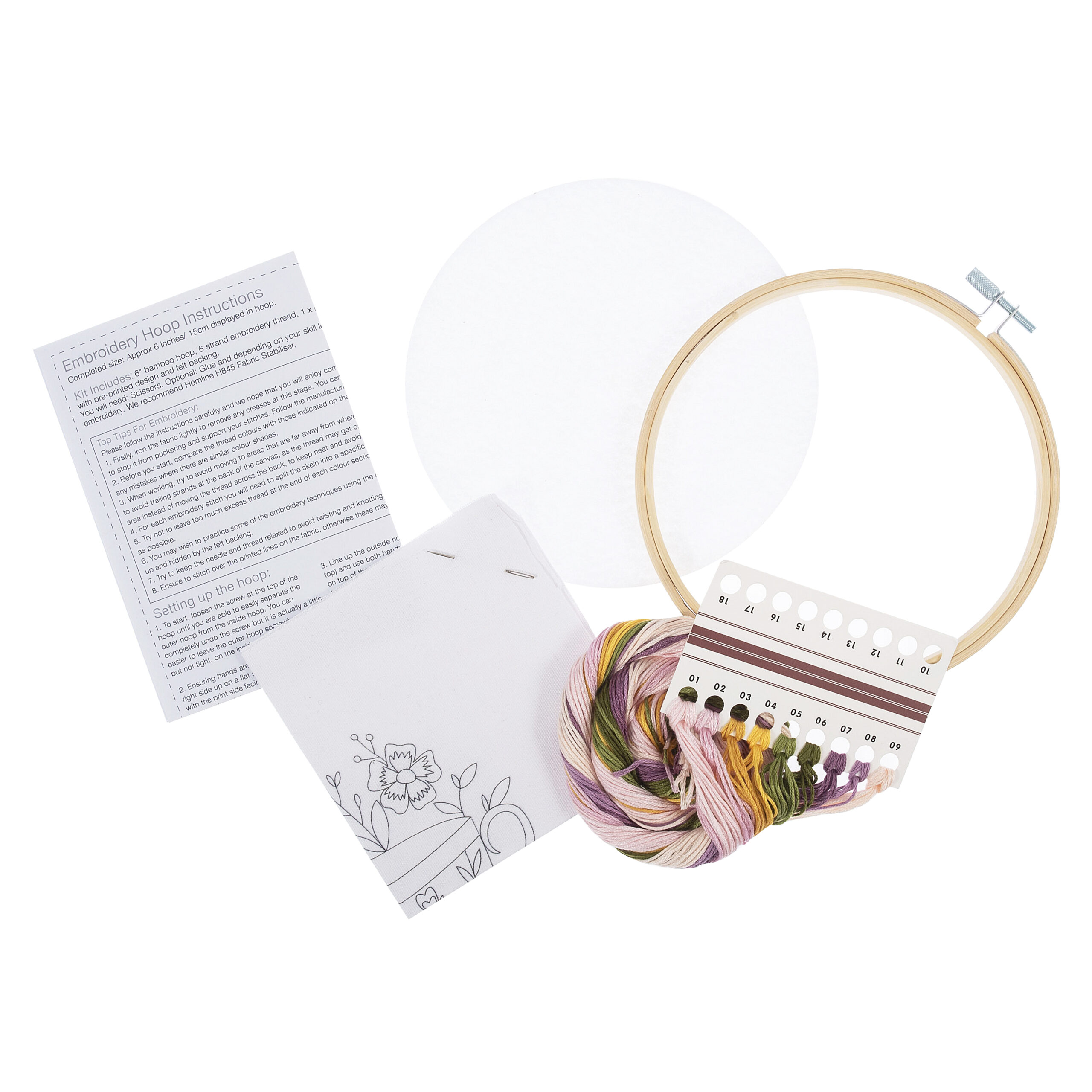 Embroidery Kit with Hoop: Tea Cup - Image 2