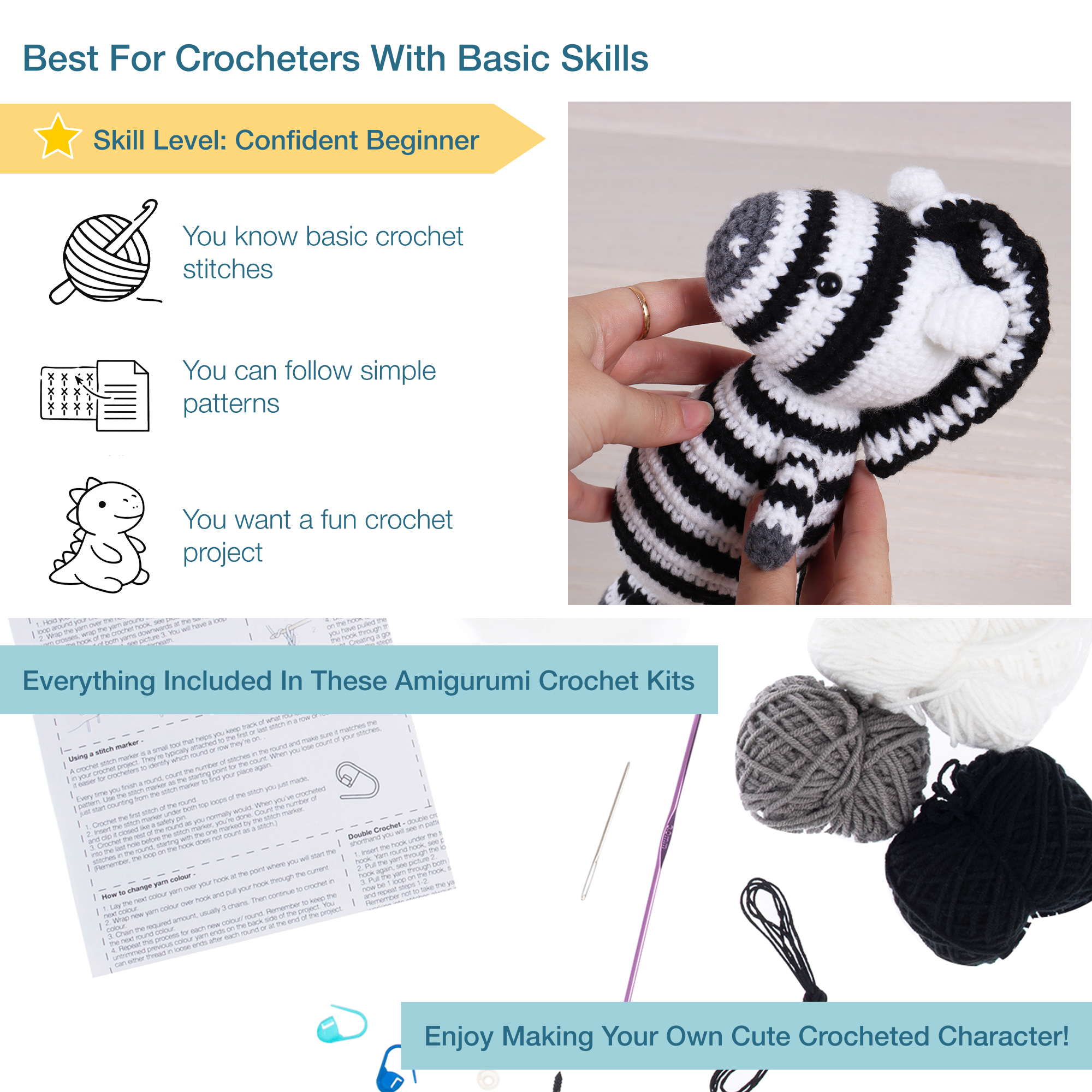 Crochet Kit: Amigurumi: Zebra - Image 4