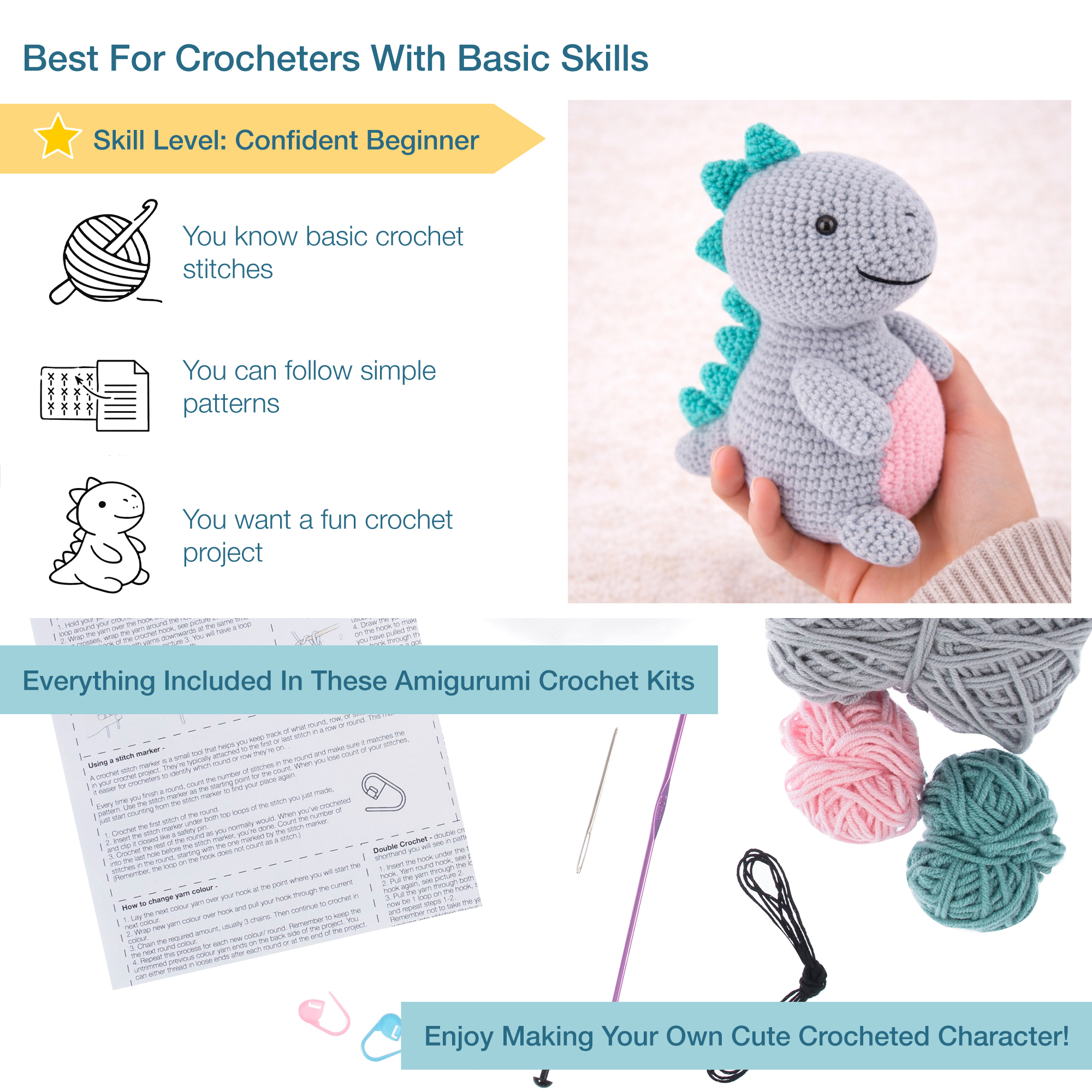 Crochet Kit: Amigurumi: Dinosaur - Image 3
