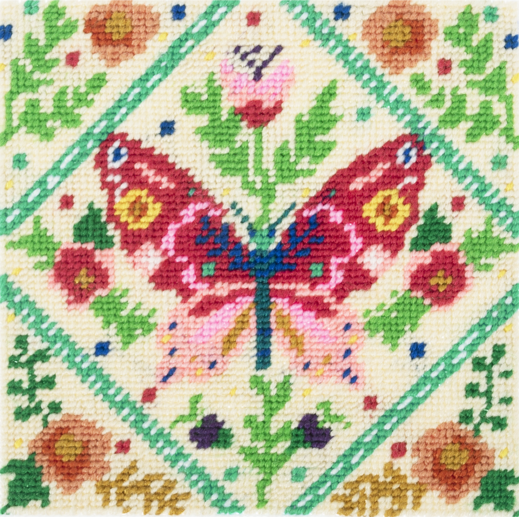 Half Stitch / Tapestry Kit: Floral Butterfly - Image 4