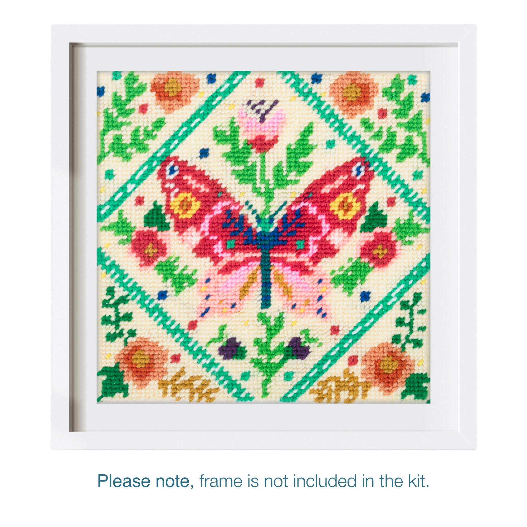 Half Stitch / Tapestry Kit: Floral Butterfly - Image 2