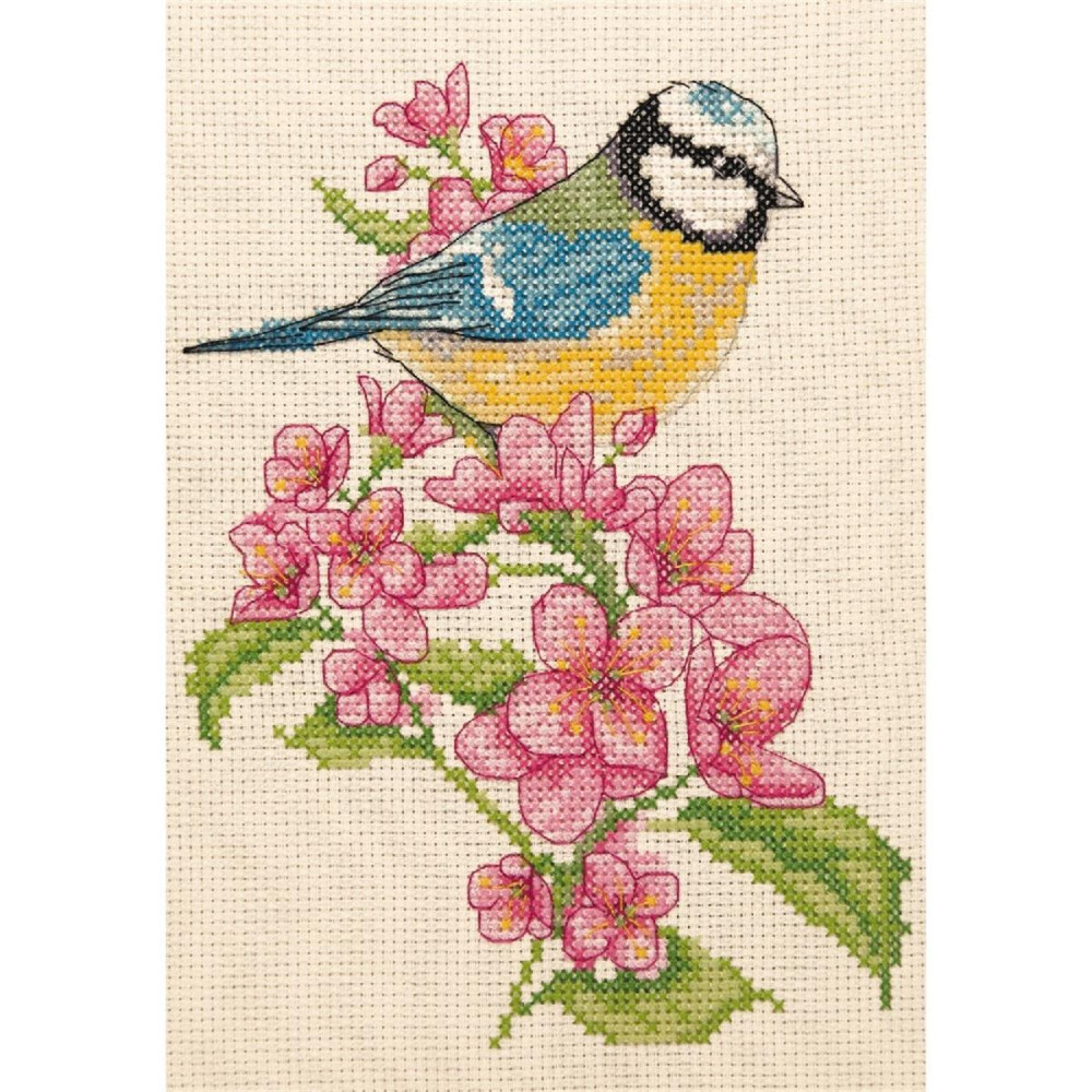 Counted Cross Stitch Kit: Bluetit and Blossom - Image 3