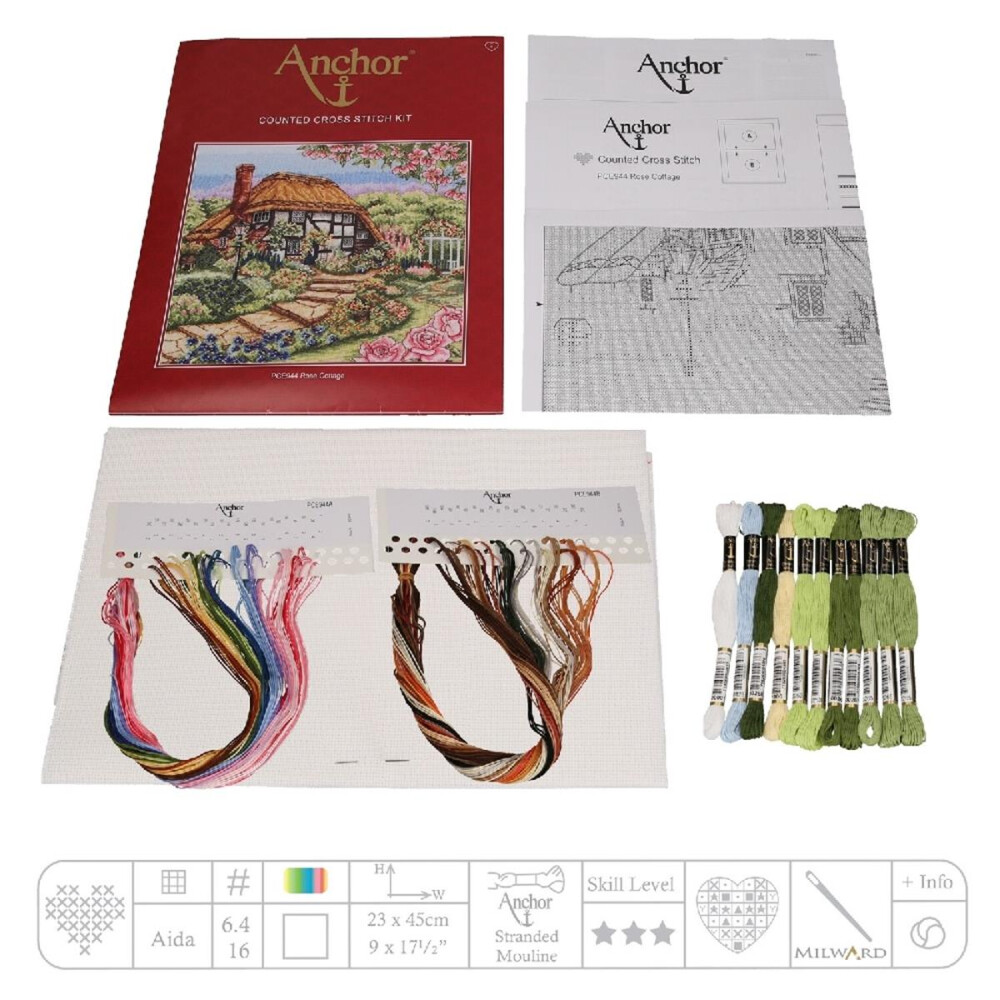 Counted Cross Stitch Kit: Rose Cottage - Image 2