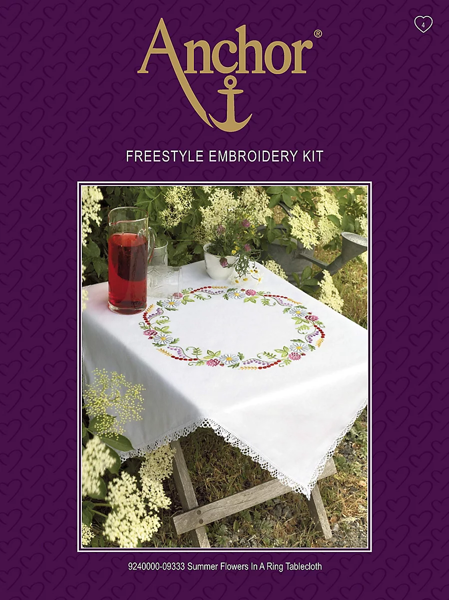 Anchor Embroidery Kit - Summer Flowers Tablecloth