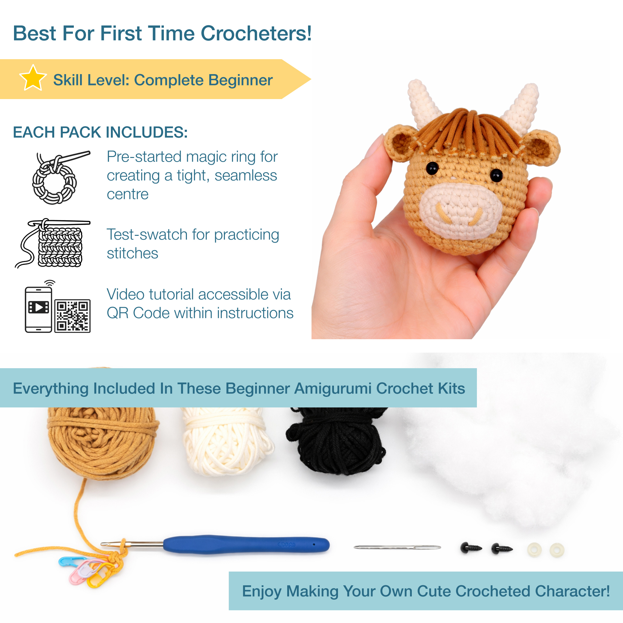 Crochet Kit: Amigurumi: Highland Cow - Image 4