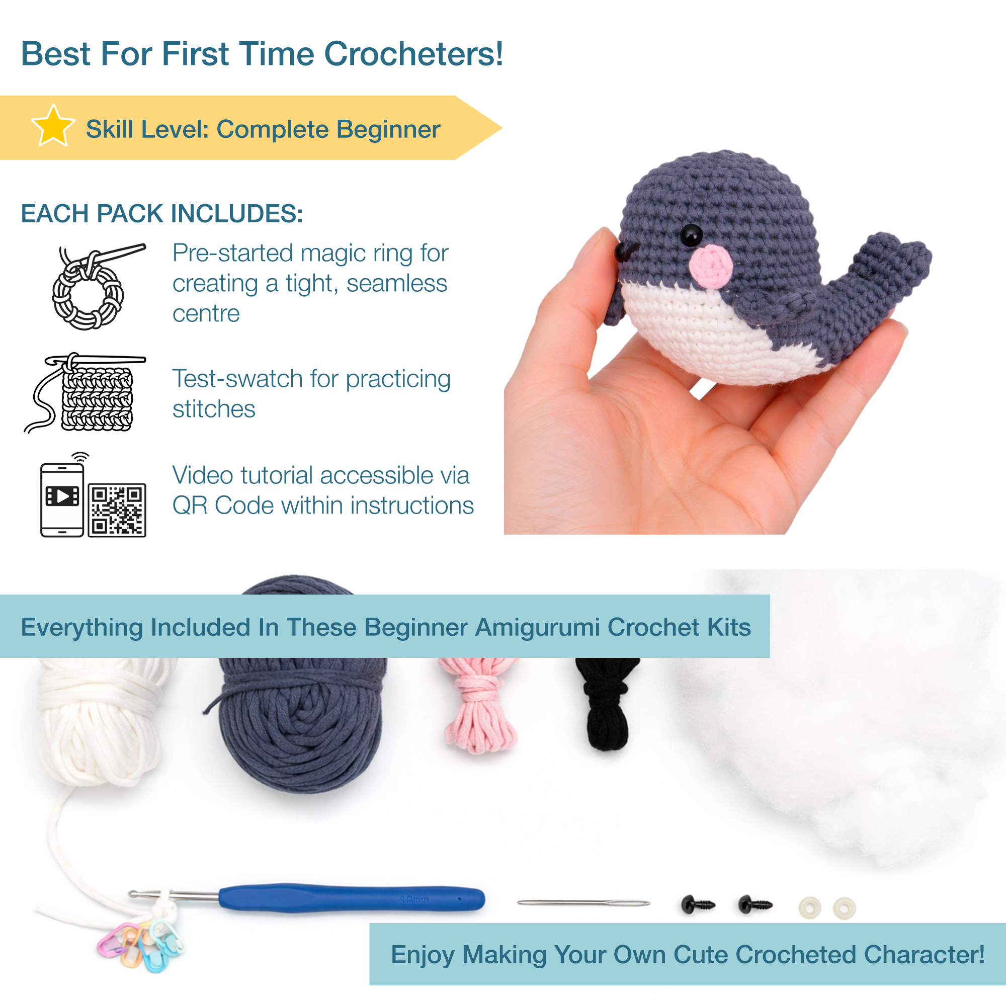 Crochet Kit: Amigurumi: Whale - Image 4