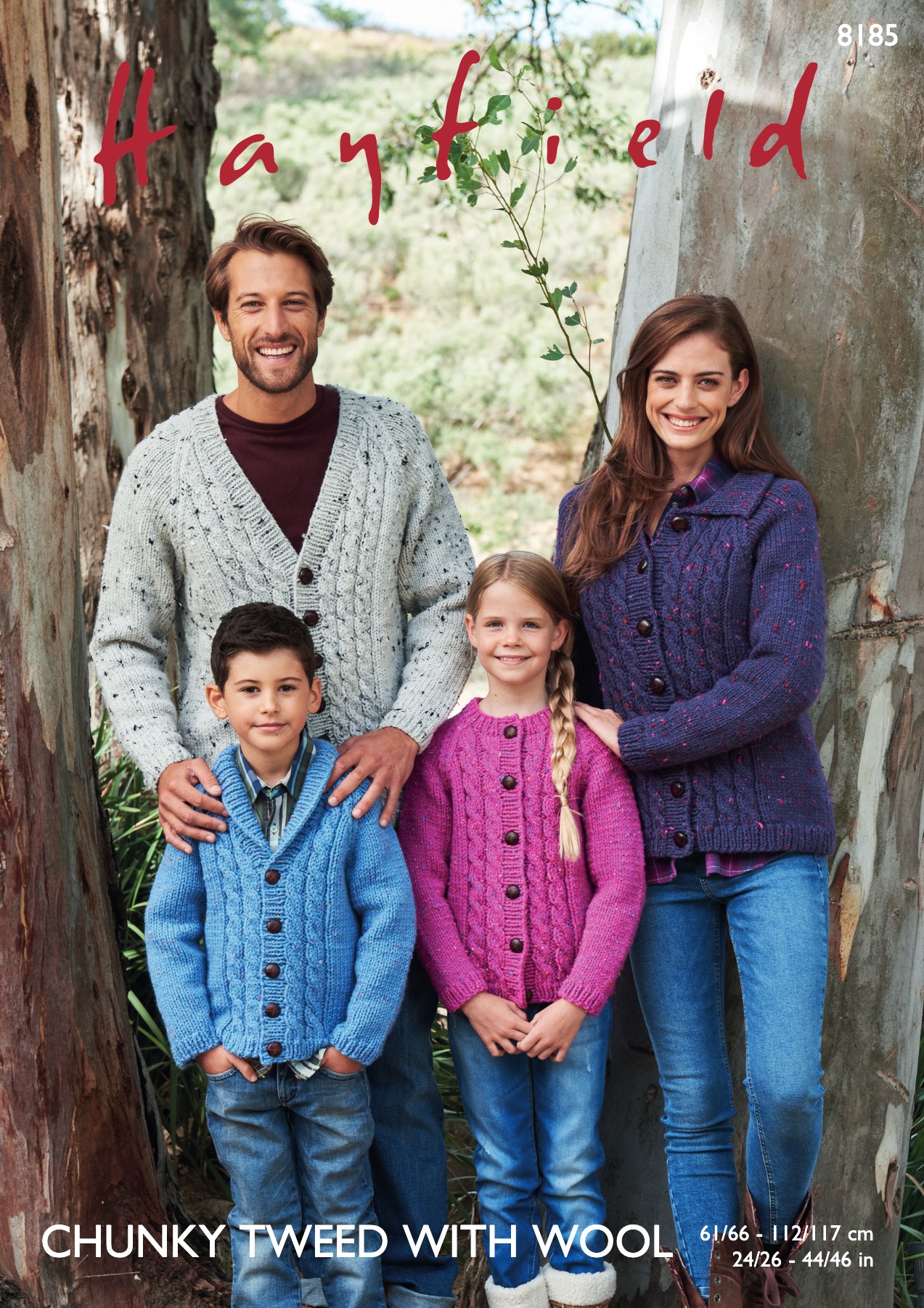 Cardigans in Hayfield Chunky Tweed with Wool