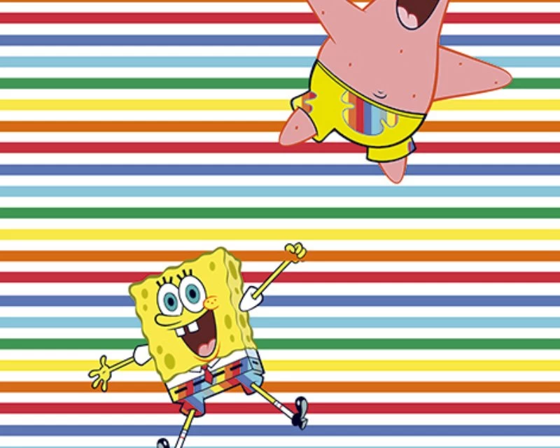 Sponge Bob Rainbow Stripe Cotton - Image 2