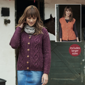 Cardigan And Waistcoat In Hayfield Bonus Aran Tweed