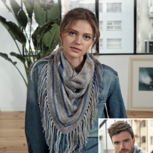 Striped Snood & Fringed Shawl in Hayfield Bonus Breeze DK