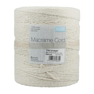 Macramé Cord: Cotton: 800m x 2mm: 1kg: Natural