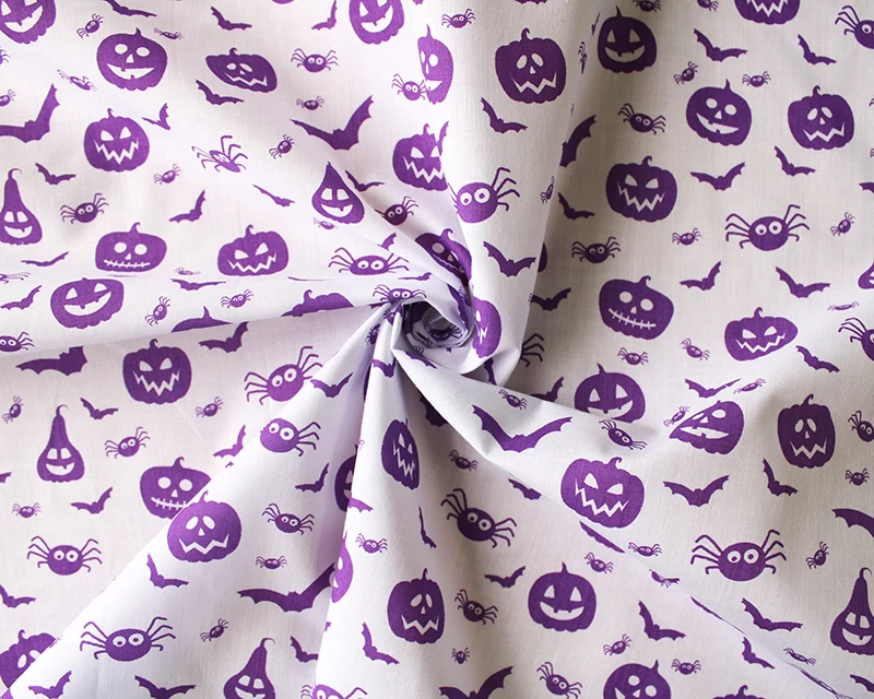 Festive Pumpkins - White - Polycotton - Image 3