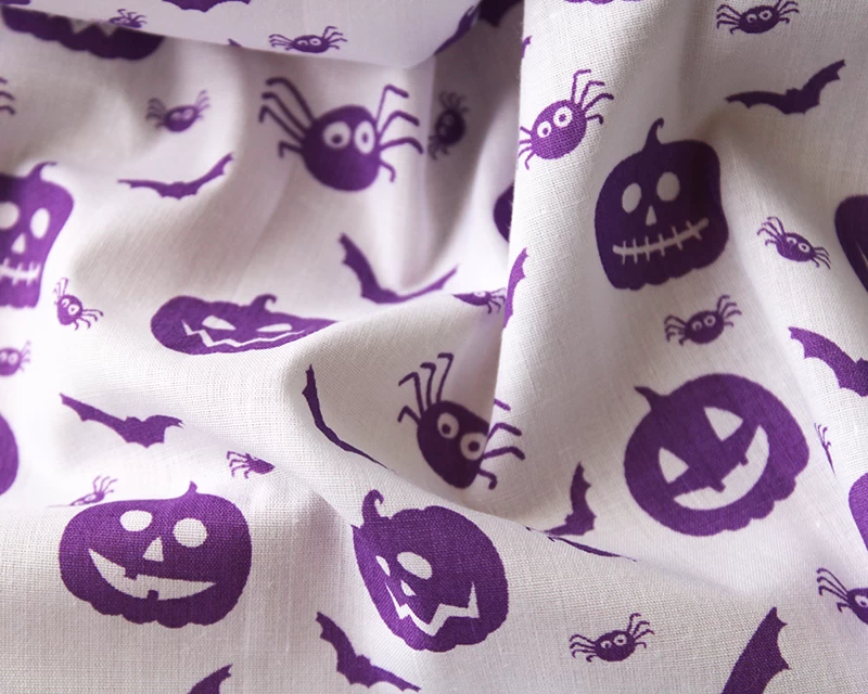 Festive Pumpkins - White - Polycotton - Image 2