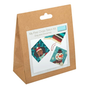 Counted Cross Stitch Kit: My First: Christmas Dog and Snowman