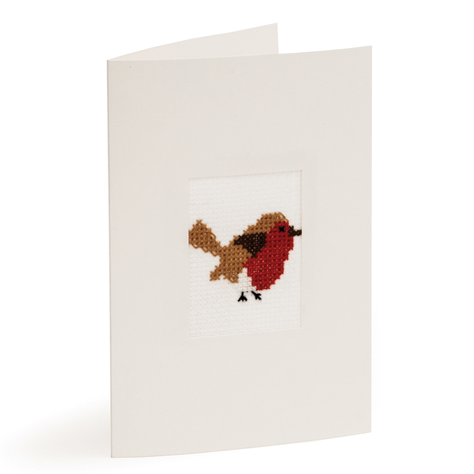 Counted Cross Stitch Kit: Christmas Greetings Card: Robin - Image 3