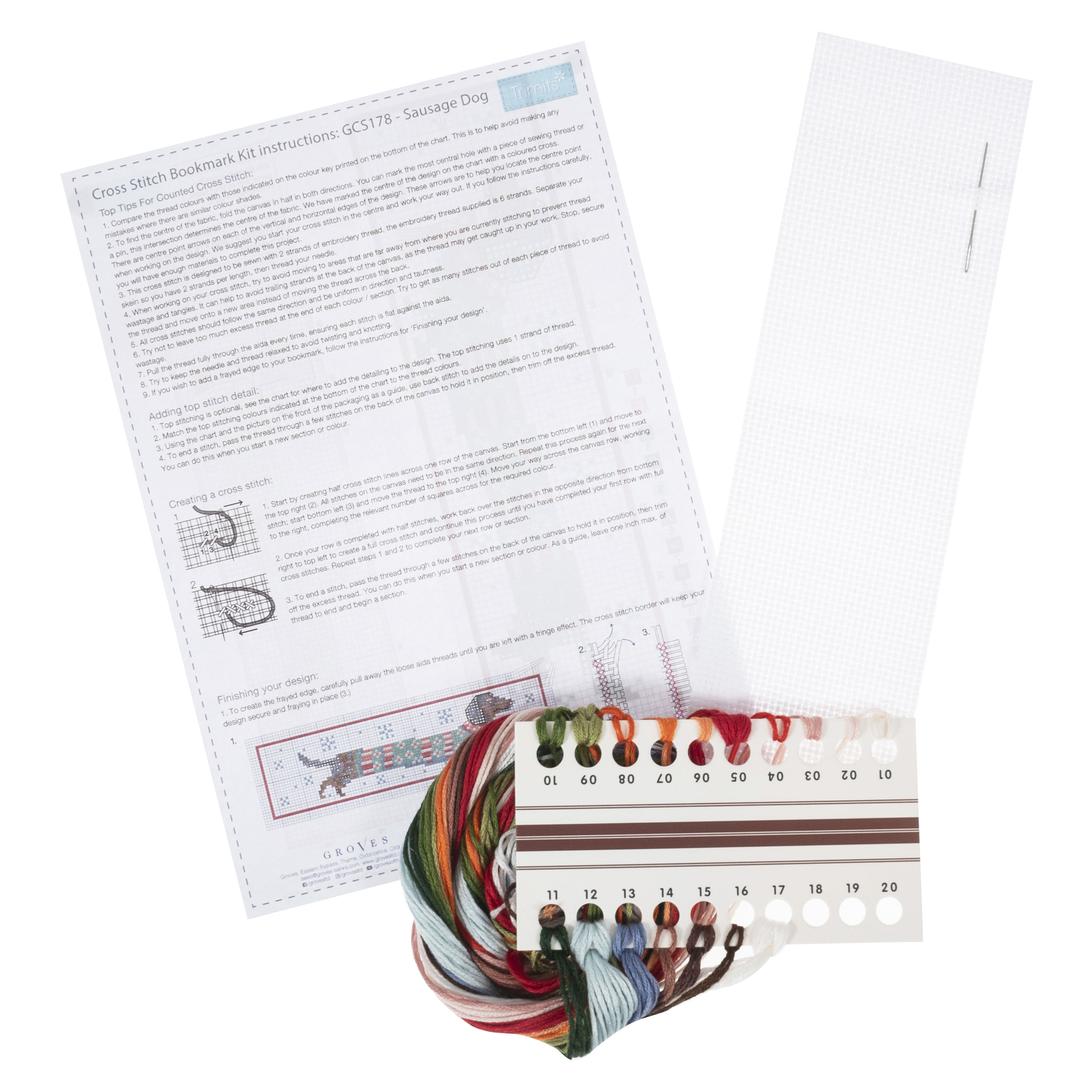 Counted Cross Stitch Kit: Bookmark: Silly Sausage - Image 2