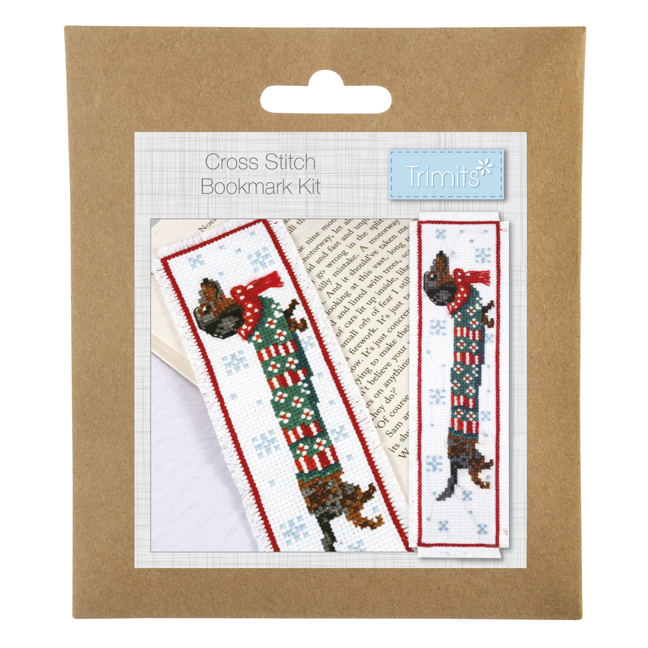 Counted Cross Stitch Kit: Bookmark: Silly Sausage
