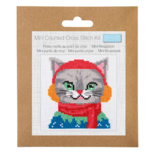 Counted Cross Stitch Kit: Mini: Cat Ear Muffs