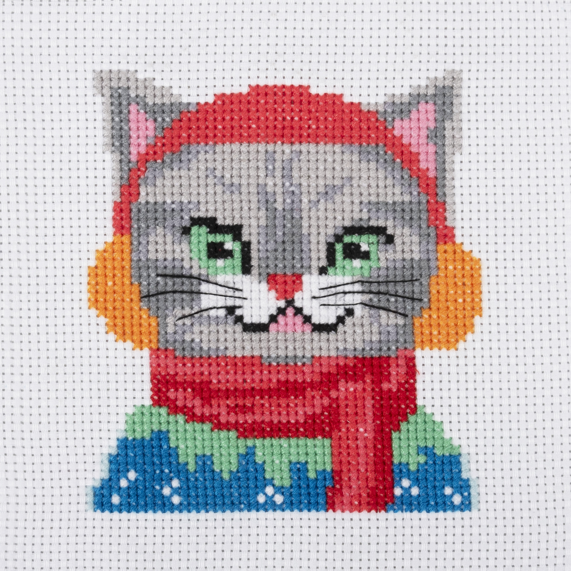 Counted Cross Stitch Kit: Mini: Cat Ear Muffs - Image 3