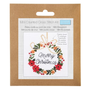 Counted Cross Stitch Kit: Mini: Christmas: Wreath