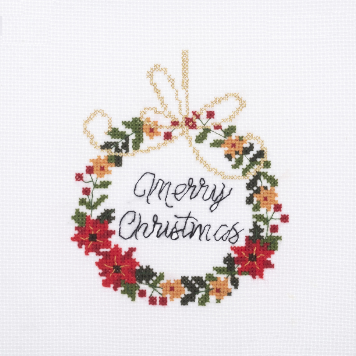Counted Cross Stitch Kit: Mini: Christmas: Wreath - Image 2