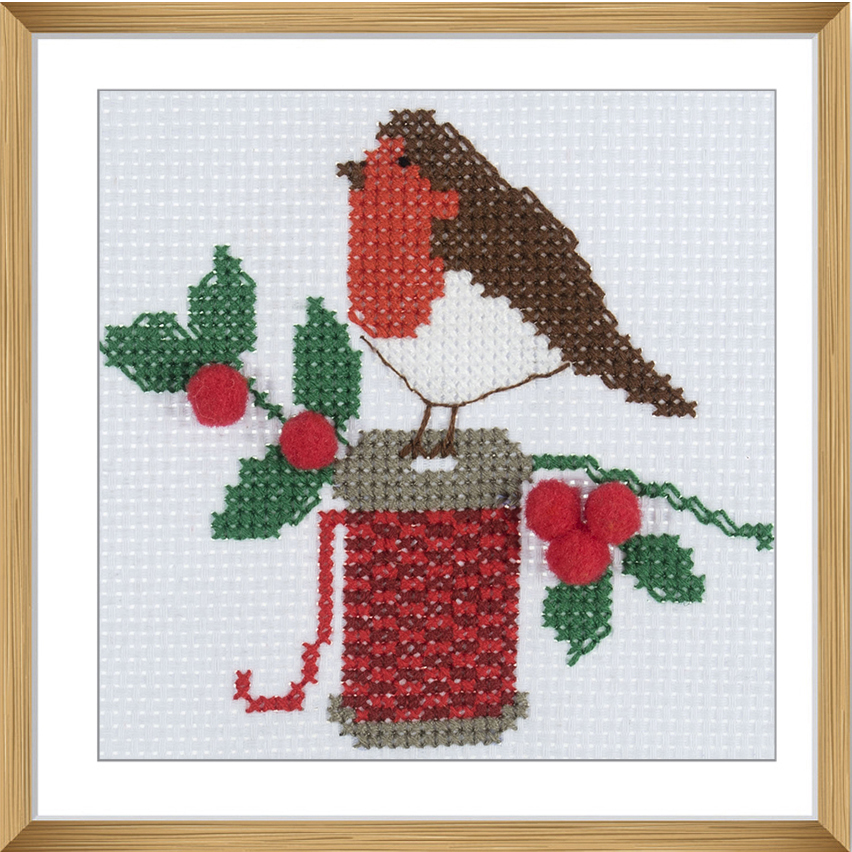 Counted Cross Stitch Kit: Mini: Christmas: Robin - Image 2