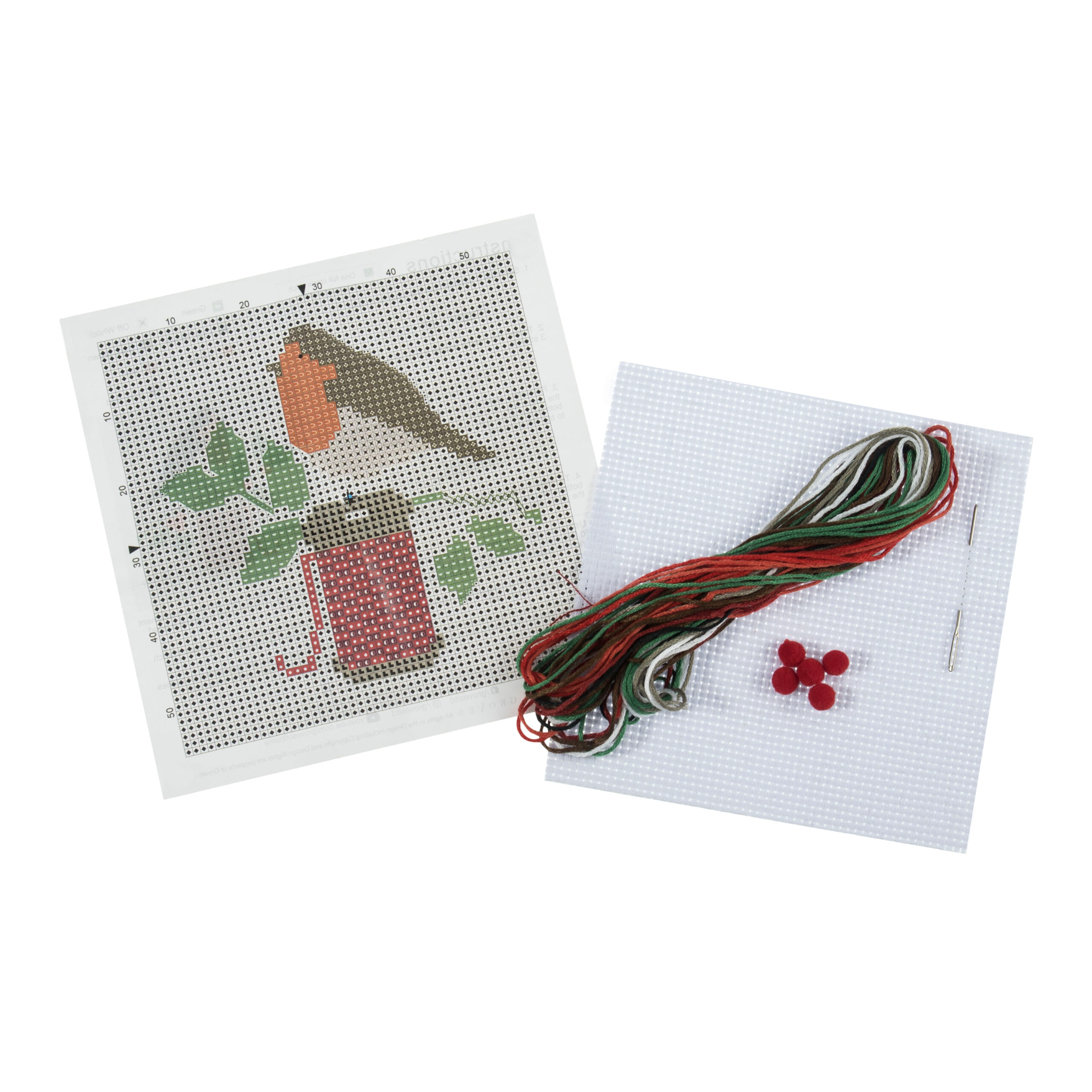 Counted Cross Stitch Kit: Mini: Christmas: Robin - Image 3