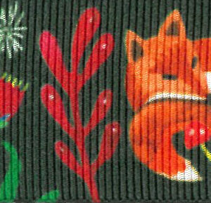 Ribbon: Fox Friends: 25mm: Green and Multi