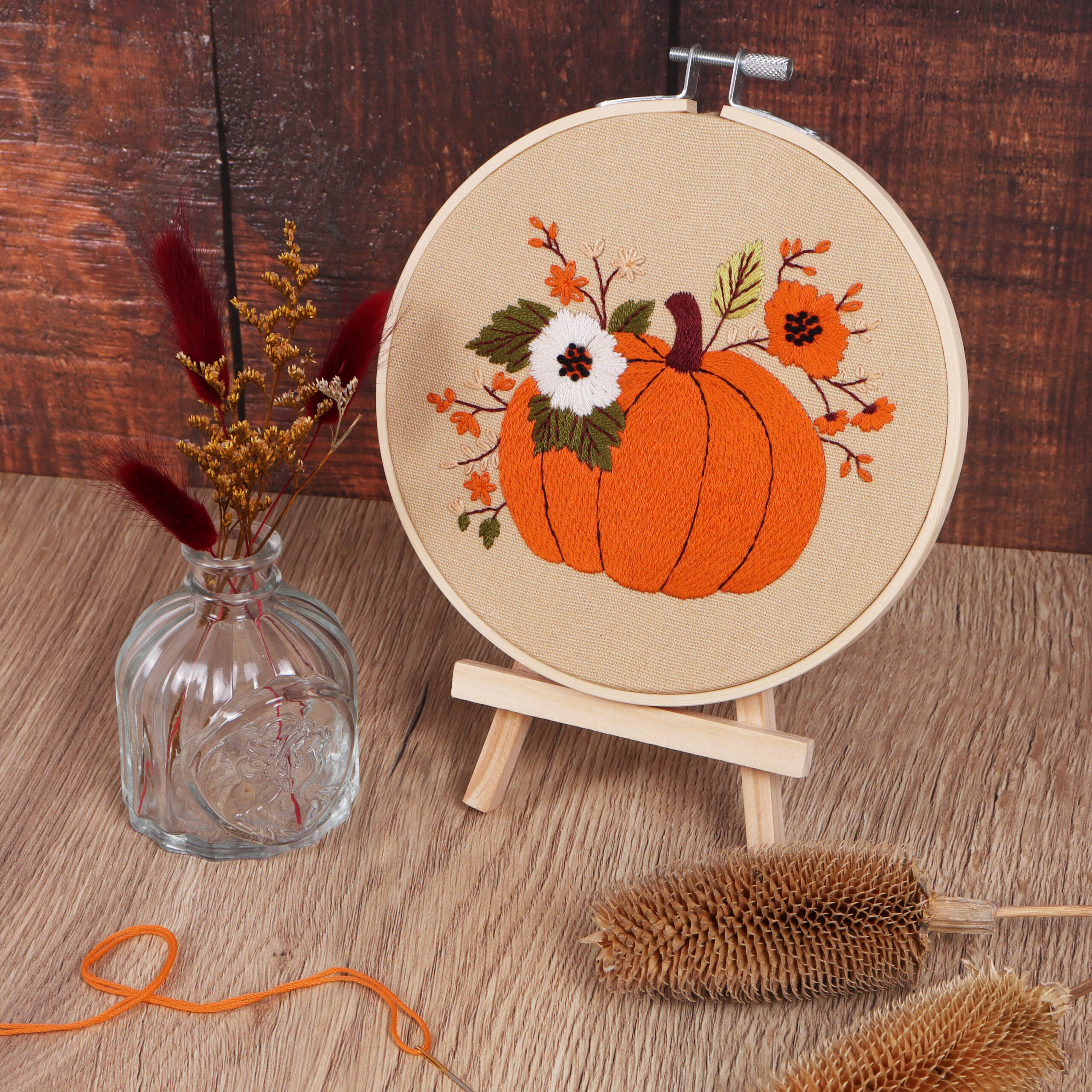 Embroidery Kit with Hoop: Pumpkin - Image 4