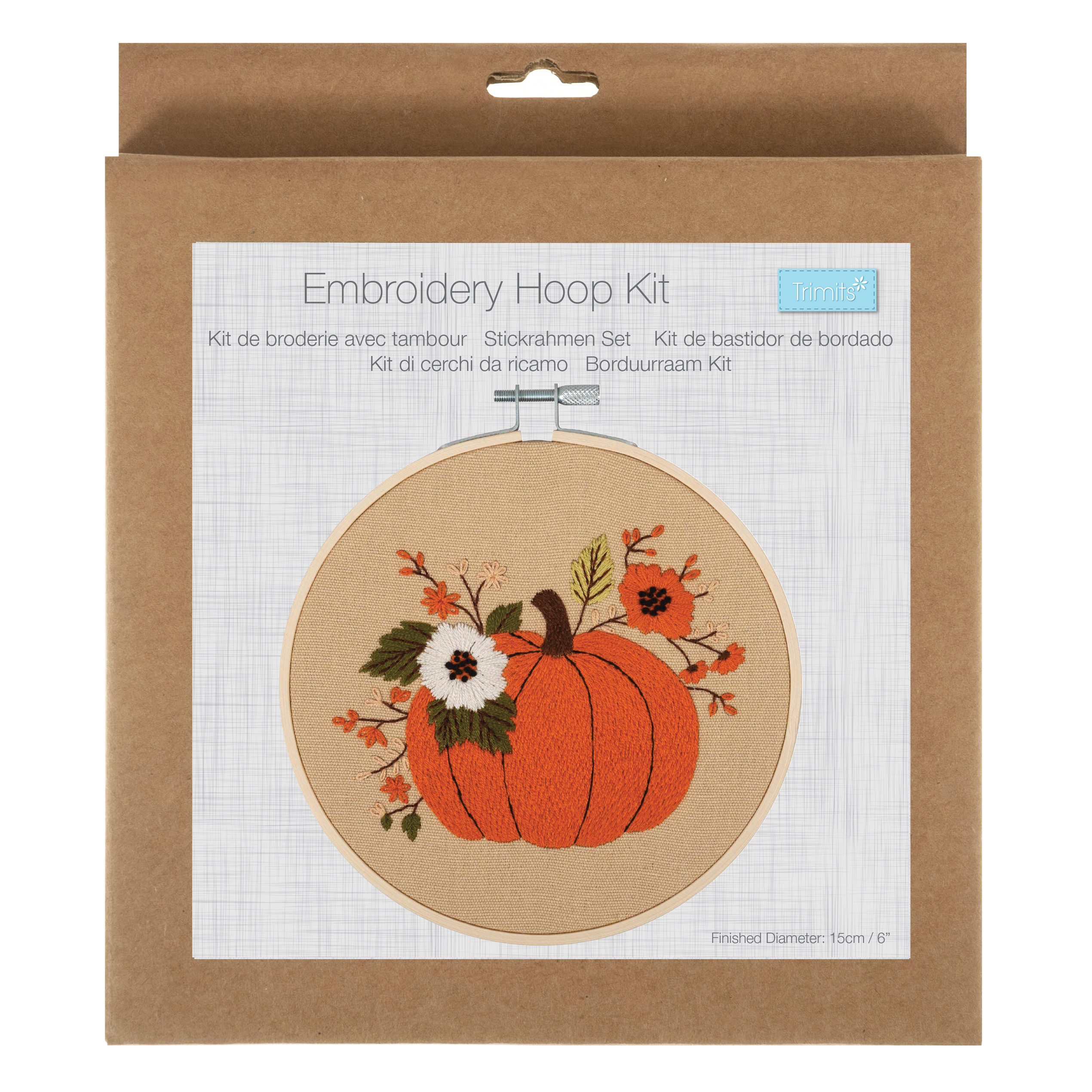Embroidery Kit with Hoop: Pumpkin