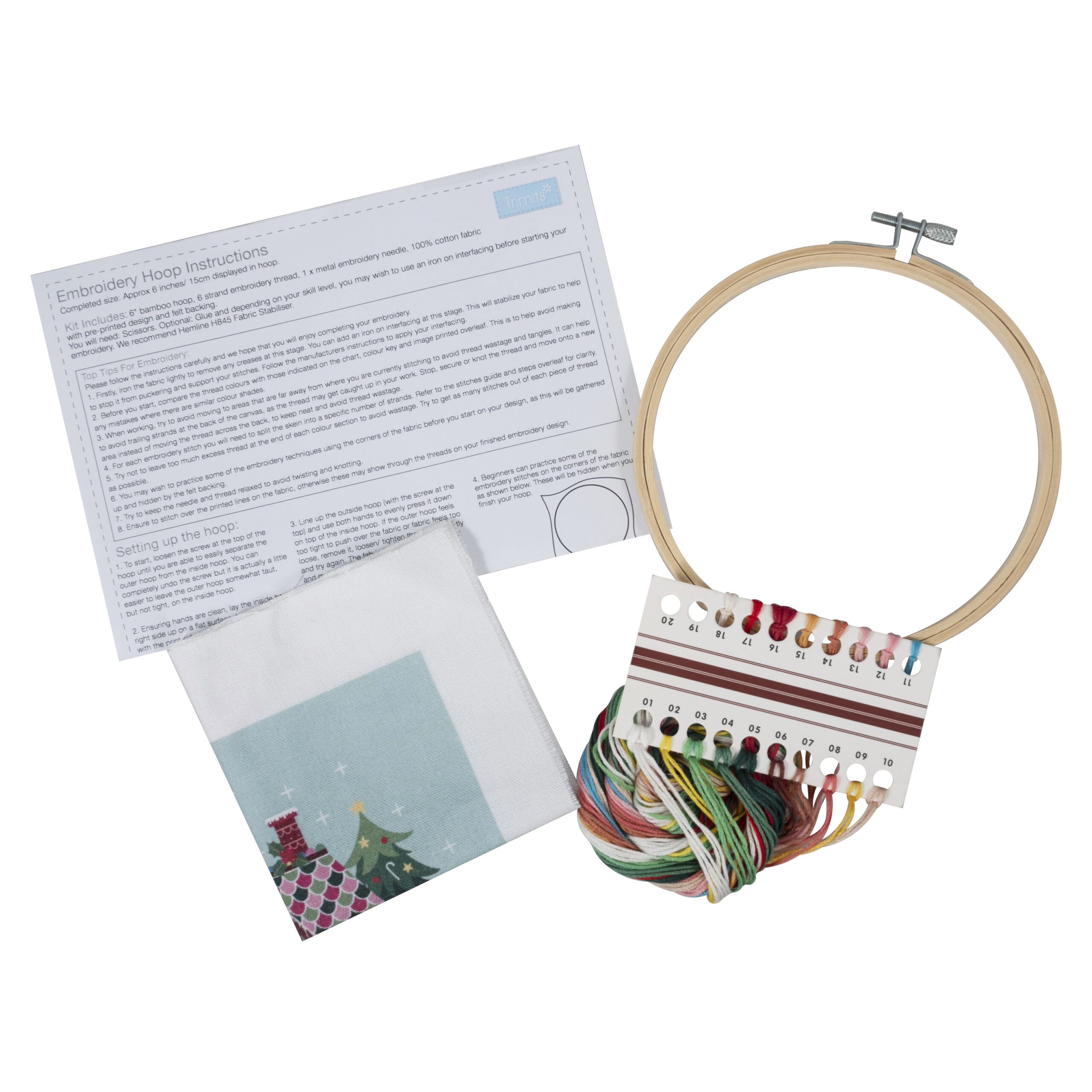 Embroidery Kit with Hoop: Christmas Cottage - Image 2