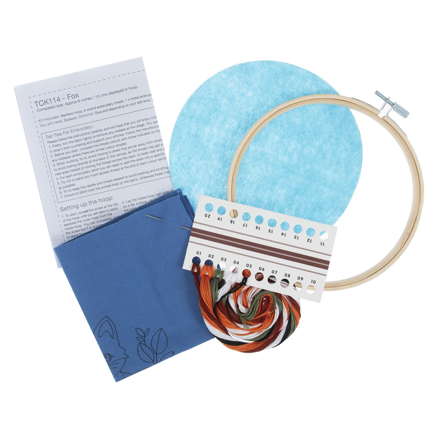 Embroidery Kit with Hoop: Fox - Image 3