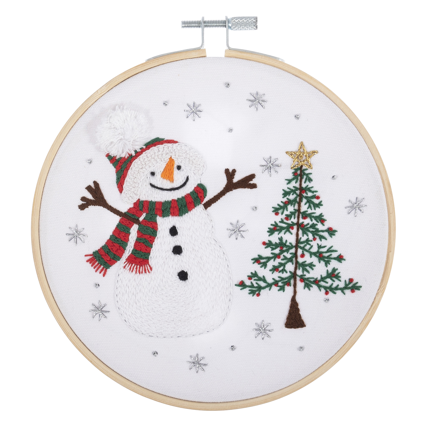 Embroidery Kit with Hoop: Christmas: Snowman - Image 3