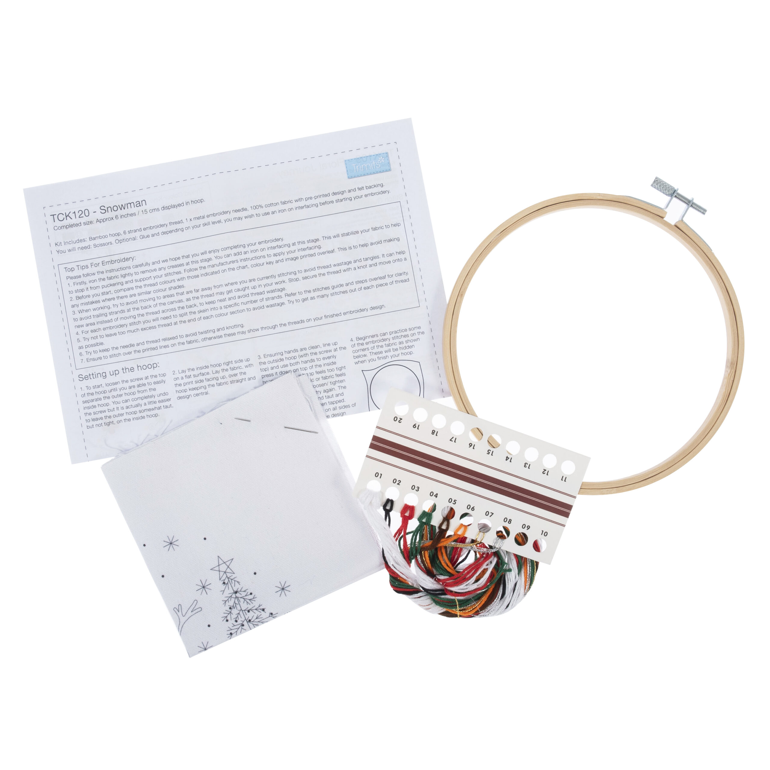 Embroidery Kit with Hoop: Christmas: Snowman - Image 2
