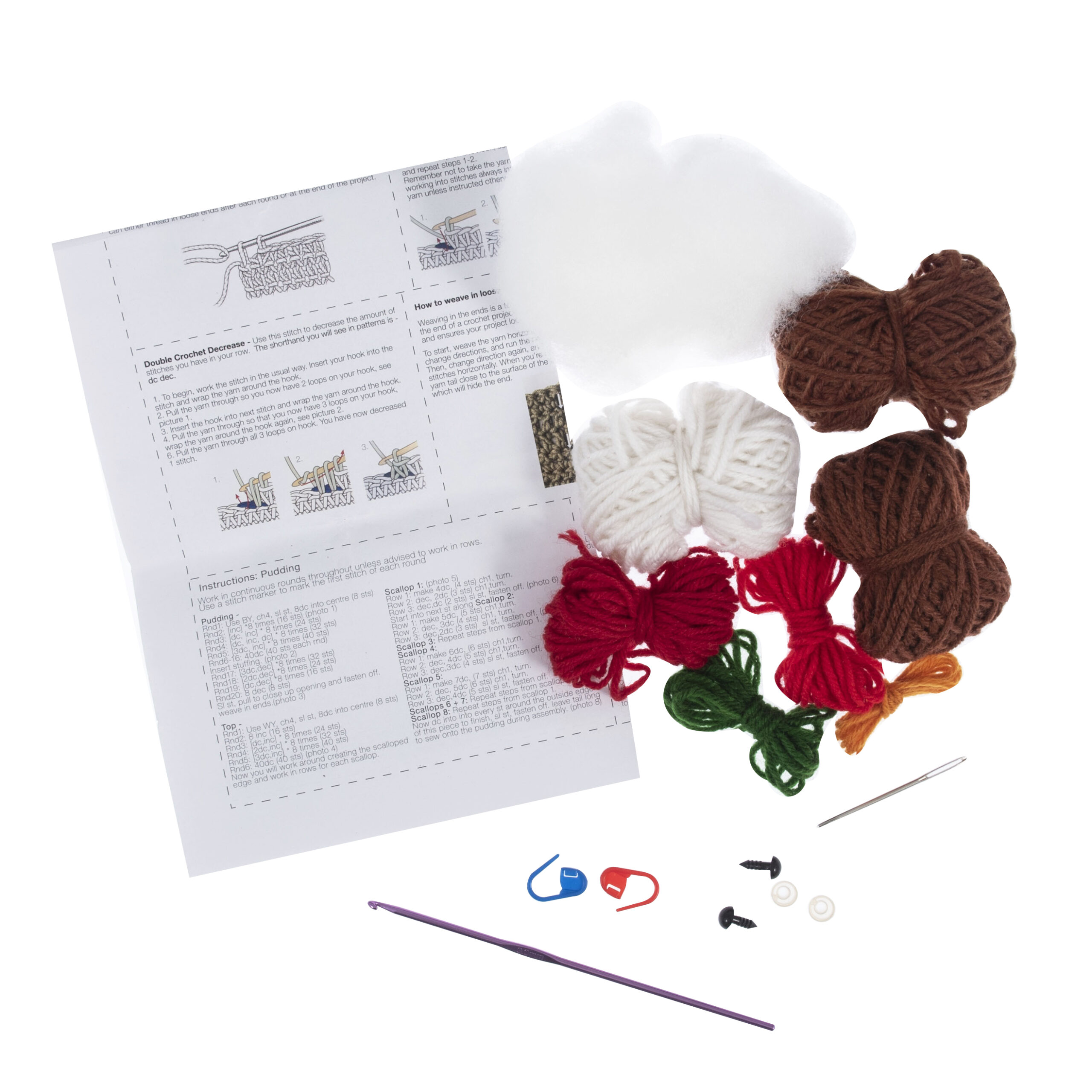 Crochet Kit: Amigurumi: Christmas: Robin & Pudding - Image 2