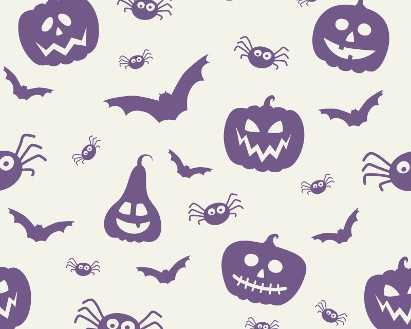 Festive Pumpkins - White - Polycotton