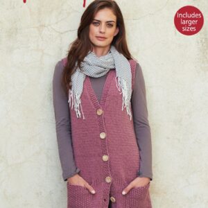Longline Waistcoat in Hayfield Chunky with Wool