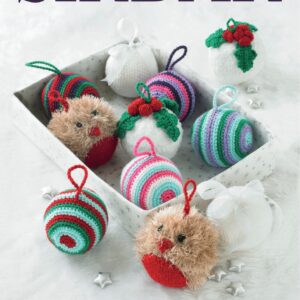 Christmas Decorations in Sirdar Snowflake Chunky, Hayfield Bonus Glitter DK & Sirdar Funky Fur