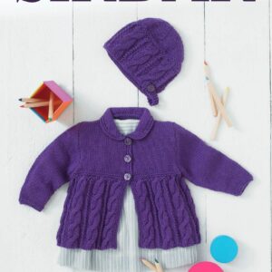 Cardigan & Bonnet in Sirdar Snuggly Baby Bamboo DK